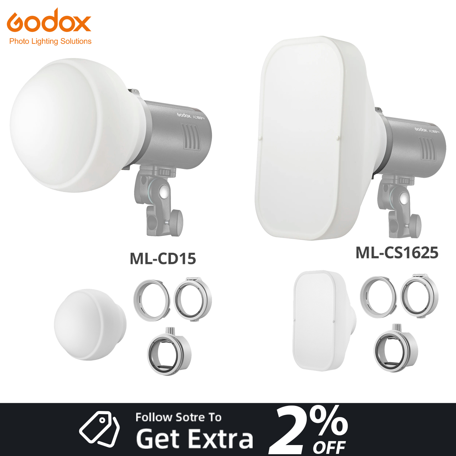 Photography Lighting Kit Godox - Godox ML-CD15 ML-CS1625 ディフューザー ドーム ソフトテントキット