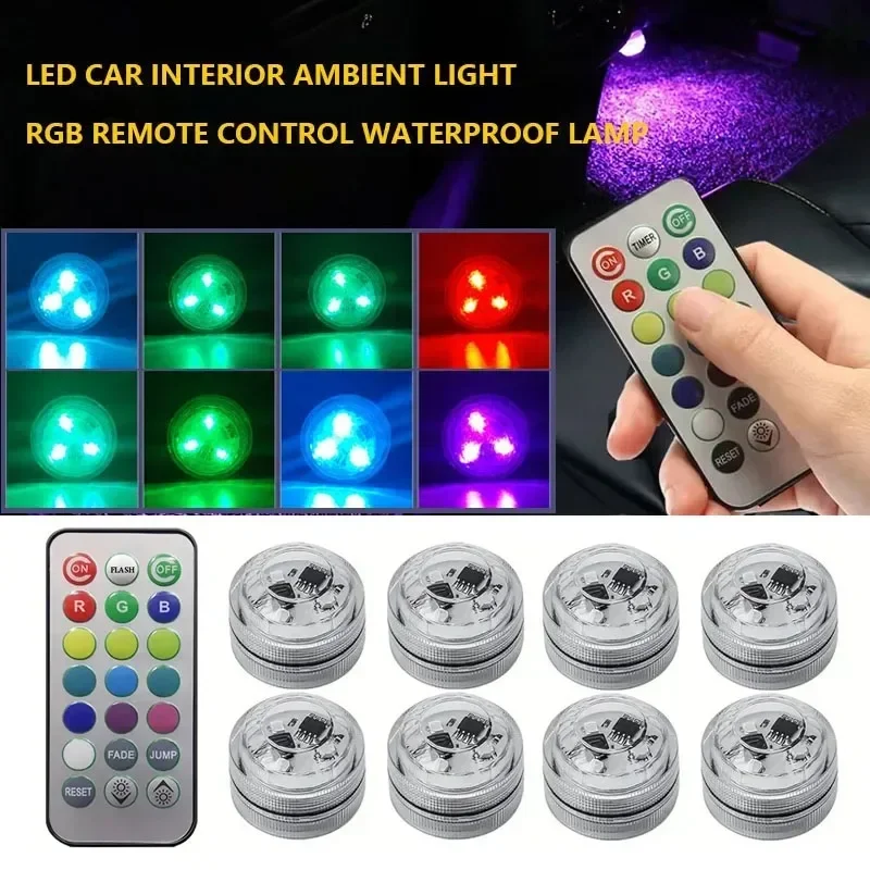 Interior Photography Lighting - LED 車内周囲光装飾ワイヤレス粘着自転車テール自動屋根足元雰囲気ランプダイヤモンドダイビングライト