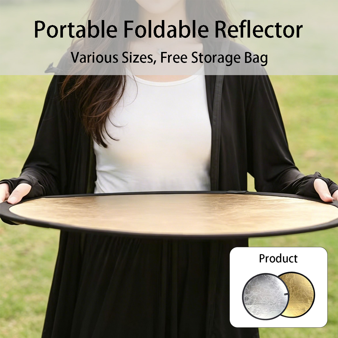 Photography Lighting Reflectors - 30cm、60cm 丸型両面シルバーホワイトリフレクター 折りたたみ式照明ディスク 収納バッグ付き スタジオ撮影用