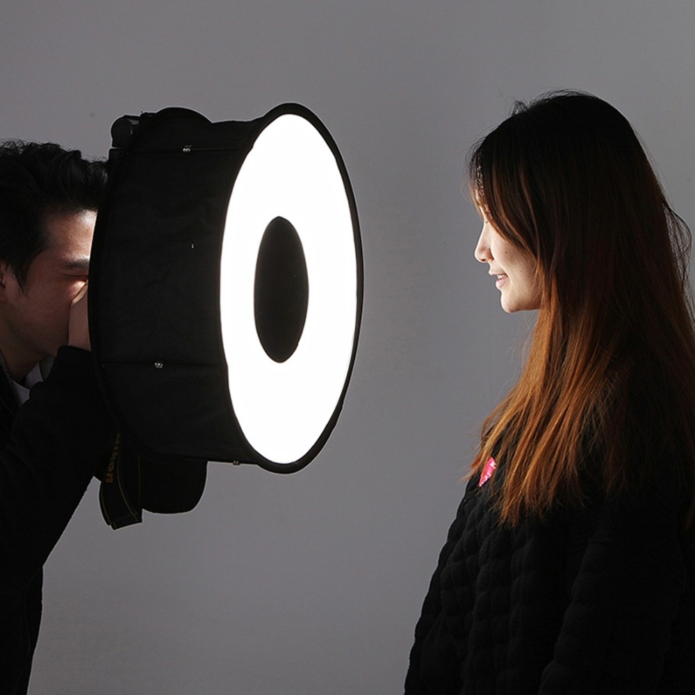 Photography Lighting Case - 45cmリングソフトボックス、スピードライト用ラウンド型フラッシュライト、折りたたみ式ソフトフラッシュライトディフューザー、ニコン写真撮影用