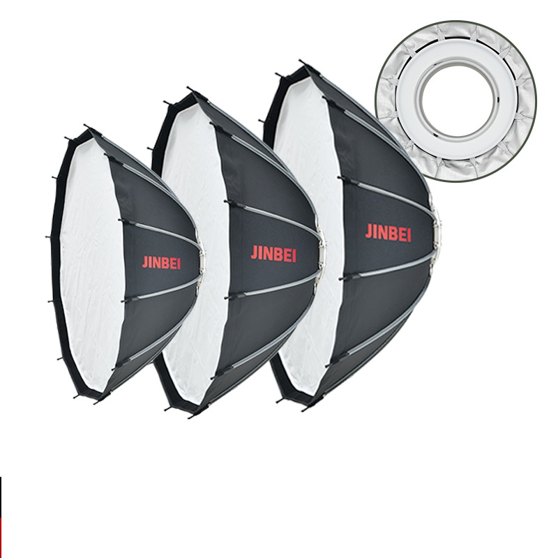 Photography Lighting Mount - JINBEI 65 クイックオープンパラボリックプライオソフトボックス ボーエンズマウント写真スタジオスピードライトライトキット（バッグ、ディフューザー、グリッド付き）