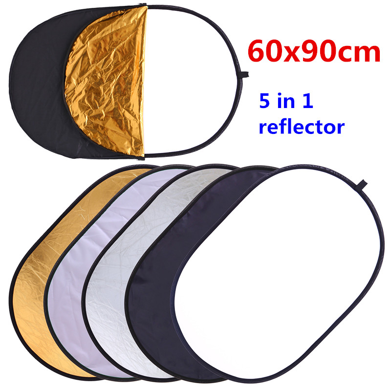Photography Lighting Reflectors - Ryh-フォトスタジオ用の折りたたみ式反射板,60x90cm,24インチx 35インチ,5 in 1,楕円形,ポータブル