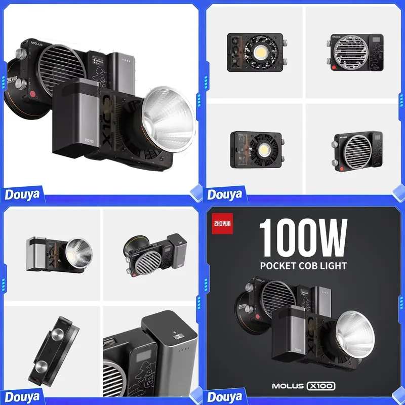 Photography Lighting Outdoor - ZHIYUN Molus X100 100W COB LEDライト。写真撮影やビデオ撮影用の屋外照明。ハンドヘルドで持ち運び可能な小型ライト。