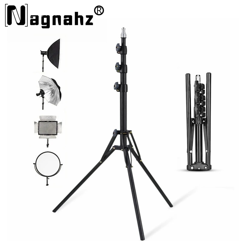 Photography Lighting Mount - Nagnahz-写真カメラフラッシュマウントブラケット,折りたたみ式およびポータブルスタンド,アルミニウム合金,78インチ