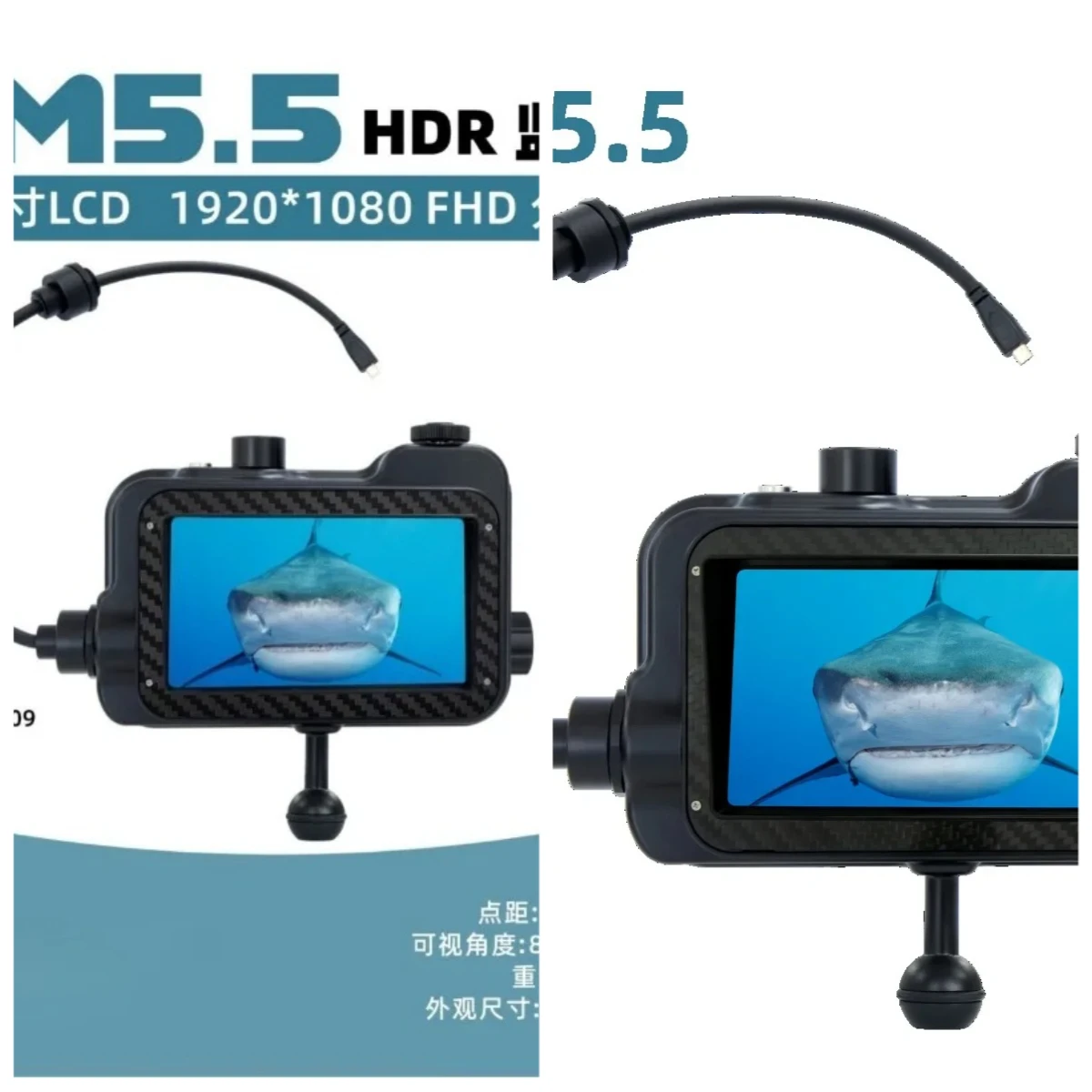 水中写真撮影用ビデオスクリーン フルHD対応 自動光感知ディ - Photography Lighting Definition のレビューと価格
