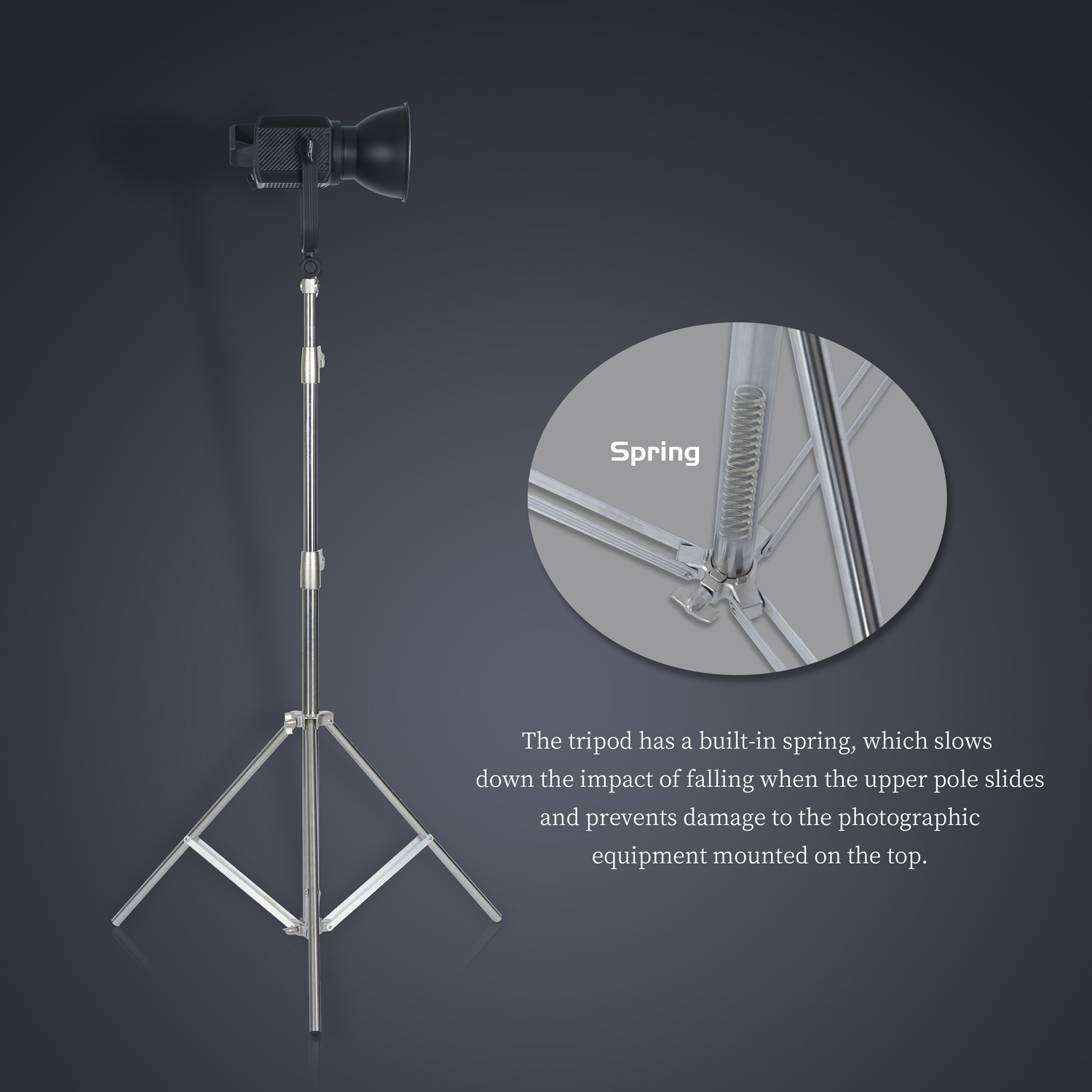 Sh-ステンレス鋼ライトスタンド、LEDライト用三脚サポート - Photography Lighting Mount のレビューと価格