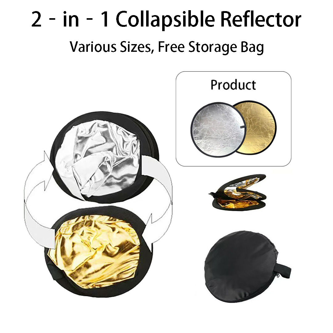 30cm、60cm 丸型両面シルバーホワイトリフレクター 折 - Photography Lighting Reflectors のレビューと価格