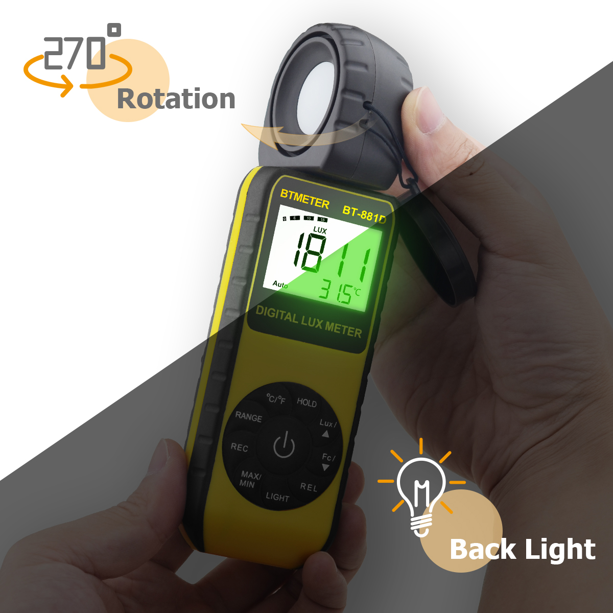 デジタル照度計 400,000 ルクス ハンドヘルド照度計照 - Photography Lighting Meter のレビューと価格