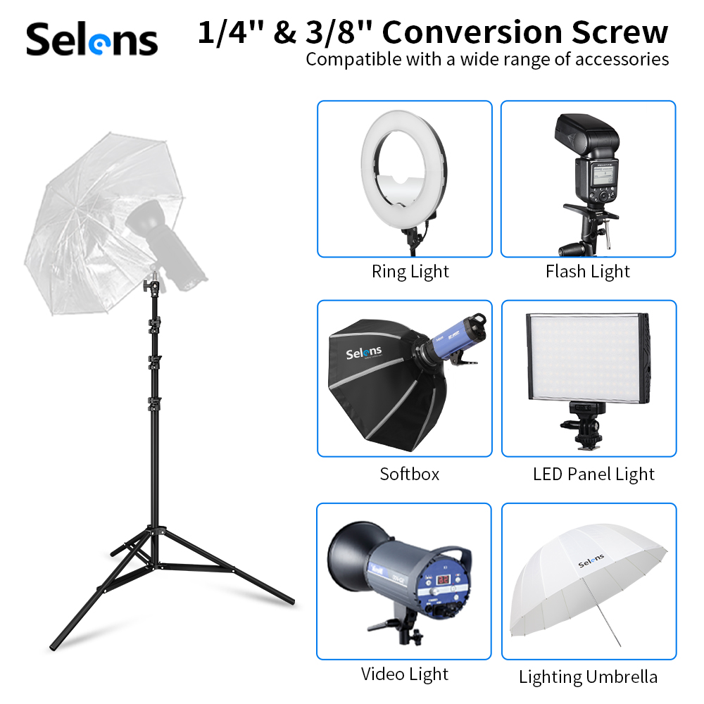 Selens 2.2~3.95m エアクッションライトスタン - Photography Lighting Mount のレビューと価格