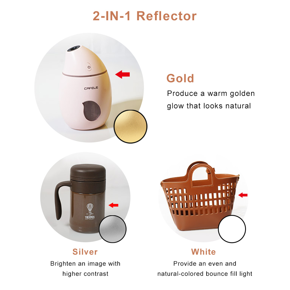 2in1 ラウンドポータブルリフレクター 30cm 60cm - Photography Lighting Reflectors のレビューと価格