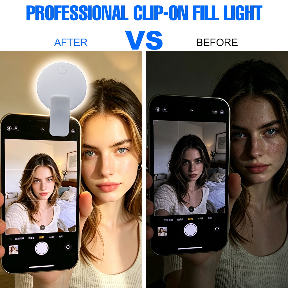 クリップ式LEDセルフィーフィルライト 3段階の明るさ 2つ - Photography Lighting Indoor のレビューと価格