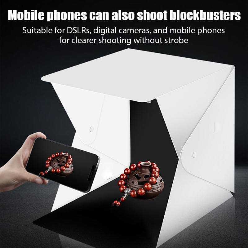 20cmポータブルフォトボックス写真撮影用折りたたみ式LED - Photography Lighting Case のレビューと価格
