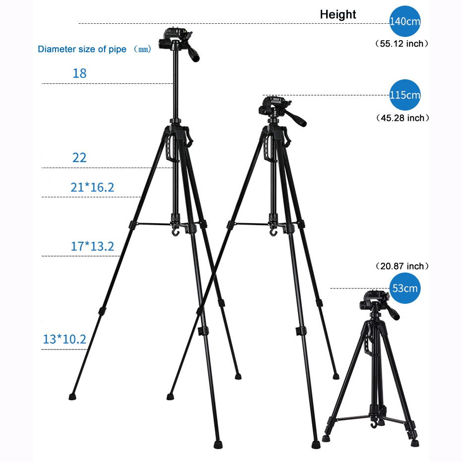 55インチユニバーサル三脚スタンド（携帯電話、カメラ、双眼鏡 - Photography Lighting Indoor のレビューと価格