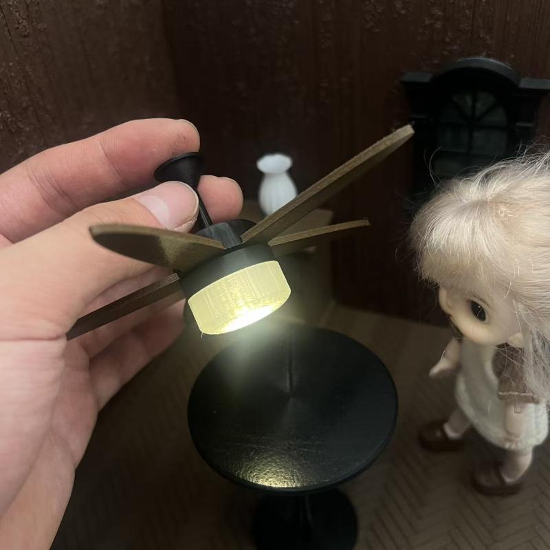 ミニチュアシーリングファン LEDライト付き 1/12スケー - Photography Lighting Case のレビューと価格