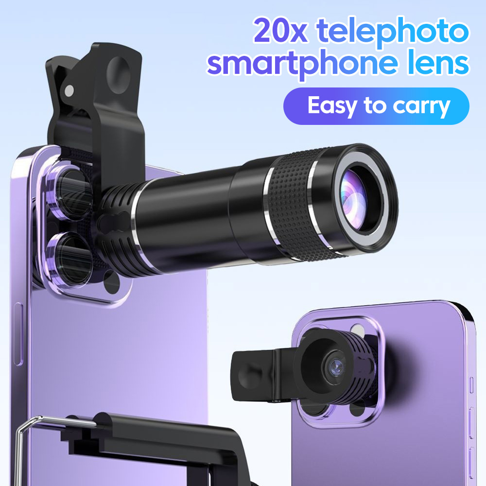 ユニバーサル 20x 望遠電話レンズ高解像度ズームカメラ外部 - Photography Lighting Definition のレビューと価格